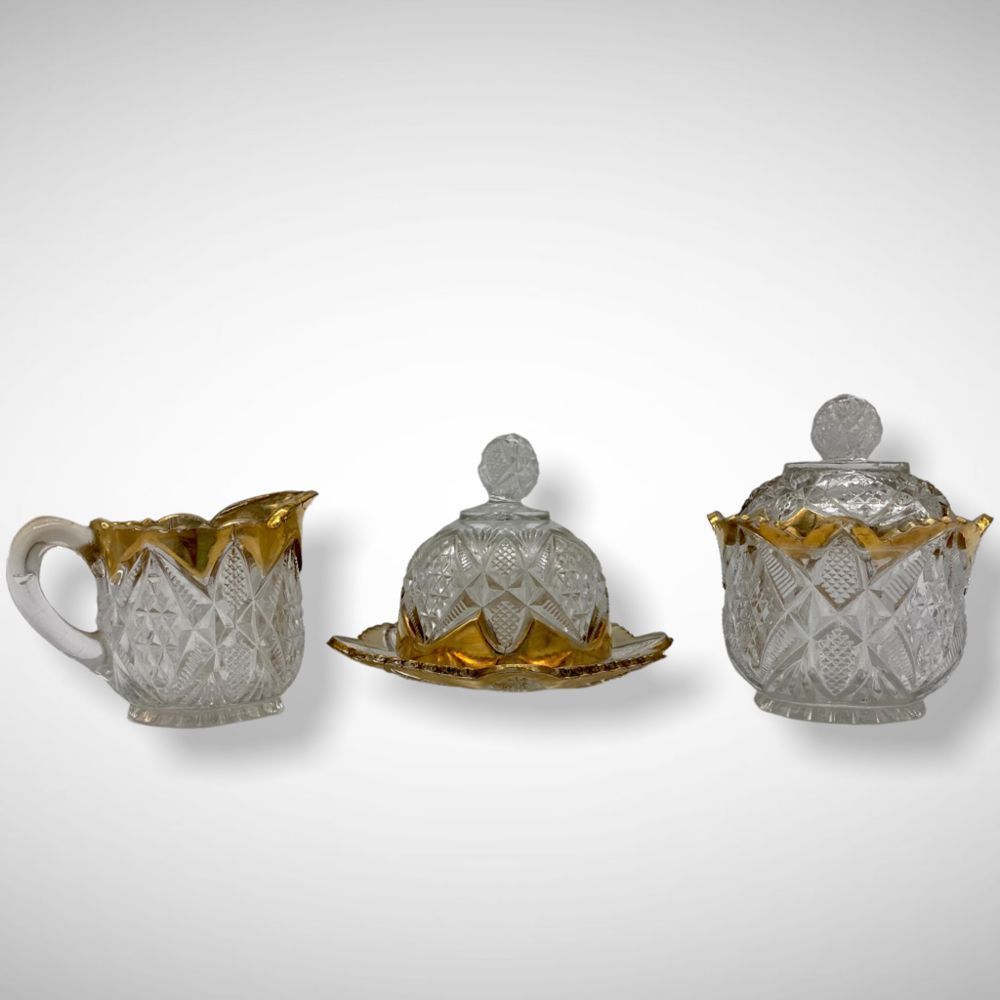 𝅺Antique (1897) Child’s Table Set By United States Glass Co. “Pennsylvania”